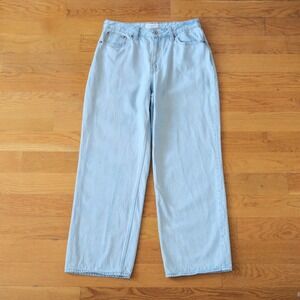 Abercrombie & Fitch Loose Jeans Women Light Blue High Rise Wide Leg 28 Denim